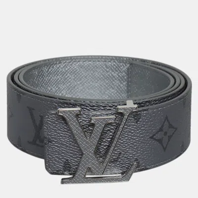 Pre-owned Louis Vuitton Monogram Reverse Initiales Taigarama 40mm Belt In Gray