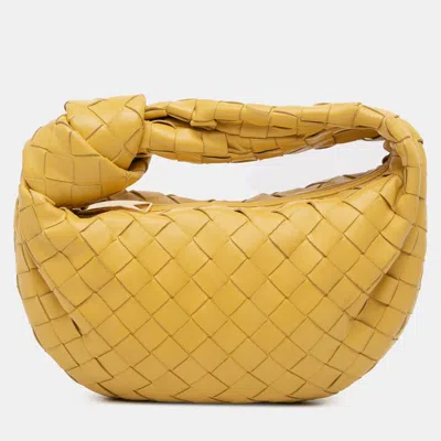 Pre-owned Bottega Veneta Yellow Mini Nappa Intrecciato Jodie