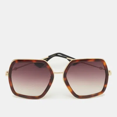 Pre-owned Gucci Brown Gradient Gg106s Oversized Sunglasses