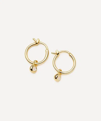 Missoma 18ct Gold-plated Vermeil Silver April Birthstone Mini Charm Hoop Earrings In Gold