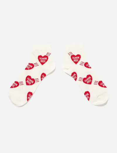 Human Made Heart Short Socks In White