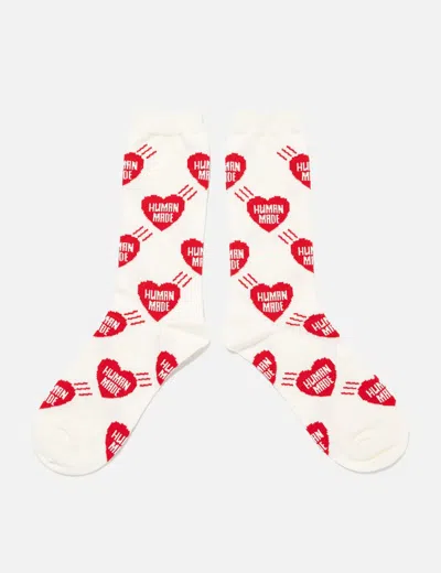 Human Made Heart Socks In White