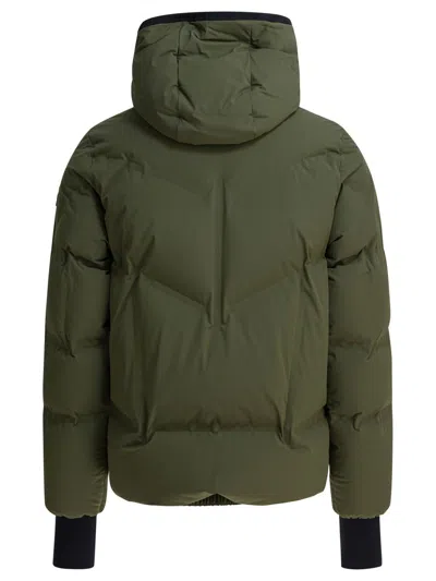 Moncler Ski Jacket With Hood And Pockets In Green