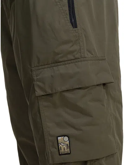 Moncler Utility Trousers Featuring Multiple Pockets In Green