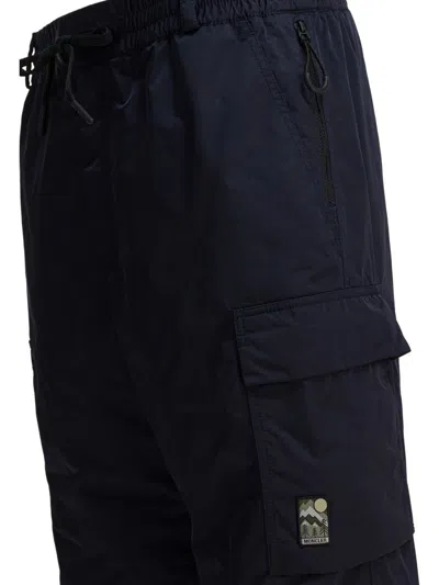 Moncler Utility Trousers With Elastic Features And Pockets In Blue