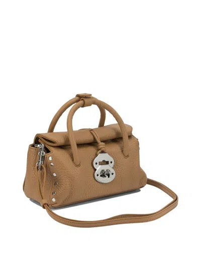 Zanellato Dotta Centauro Baby Small Leather Handbag In Brown