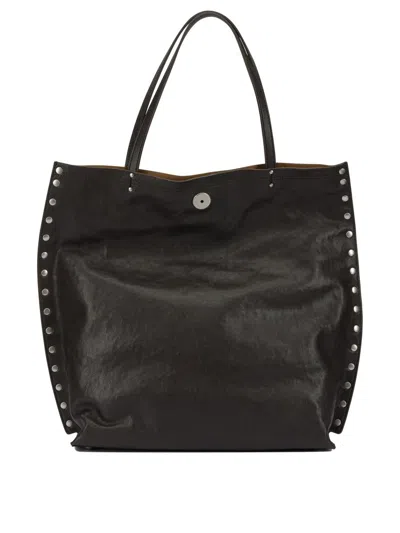 Zanellato Shoulder Bag With Studded Detailing And Dual Handles In Brown