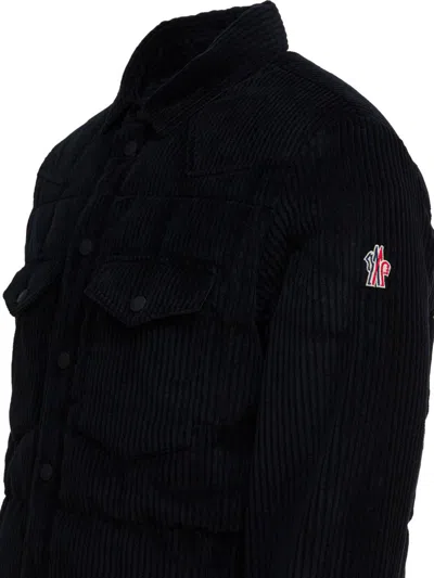 Moncler Corduroy Shirt Jacket Featuring Chest Pockets In Black