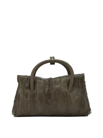 Zanellato Pleated Design Hand Bag With Detachable Strap In Green