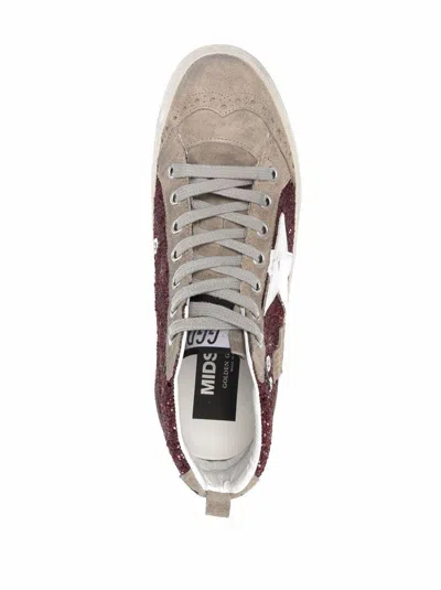 Golden Goose Deluxe Brand Women Mid Star Classic High-top Suede Sneakers With Glitter Inserts In Multi