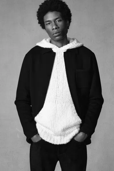 Gabriela Hearst Aditi Knit Hoodie In Ivory Cashmere Boucle In Neutral