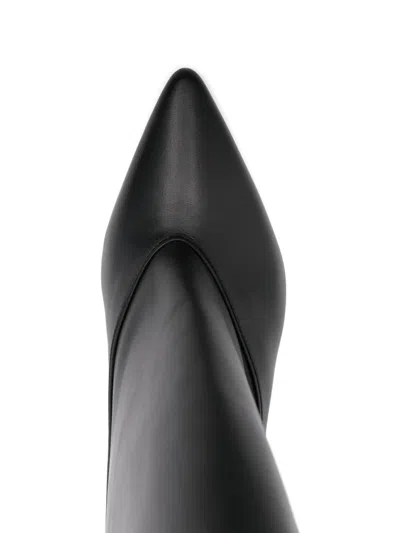 Jacquemus Pointed Toe Leather Ankle Boot In Black