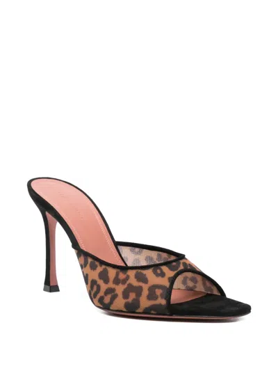 Amina Muaddi Alexa 95 Leopard-print Mesh Mules In Animal Print