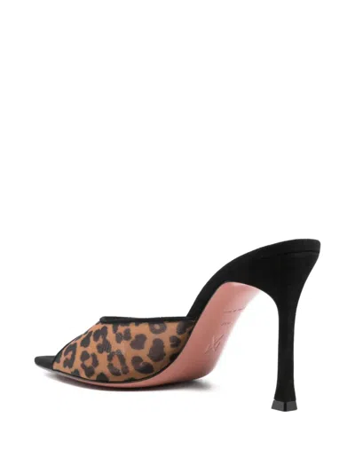 Amina Muaddi Alexa 95 Leopard-print Mesh Mules In Animal Print
