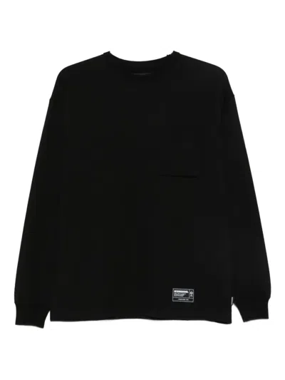 Neighborhood Logo-patch Long Sleeve T-shirt In Black