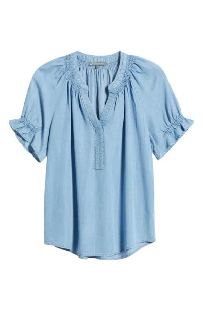 Cleobella Johana Print Tie Neck Top In Neutral