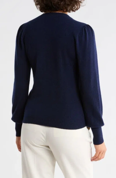 Bruno Magli Button Shoulder Wool & Cashmere Blend Sweater In Blue