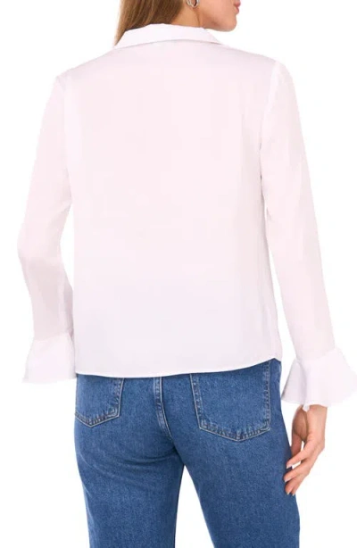 1.state Button Front Long Sleeve Top In White