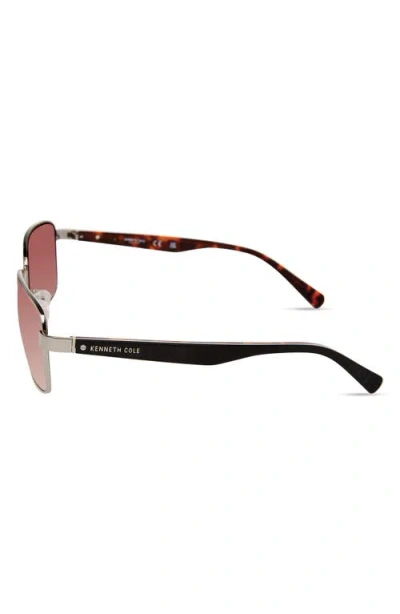 Kenneth Cole 61mm Rectangular Sunglasses In Silver