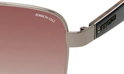 Kenneth Cole 61mm Rectangular Sunglasses In Silver