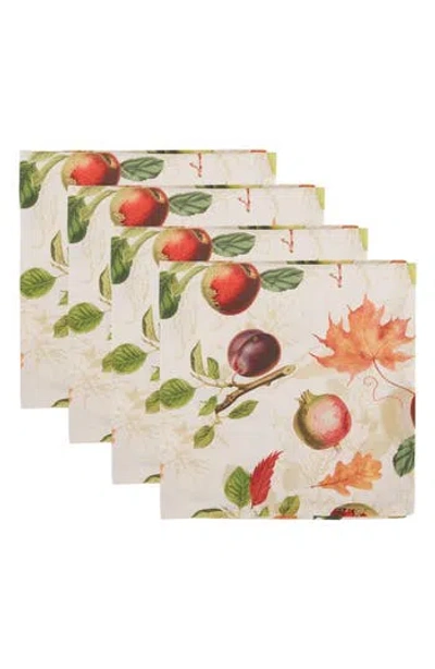 Design Imports Orchard Botanical 4-piece Napkin Set In Multi