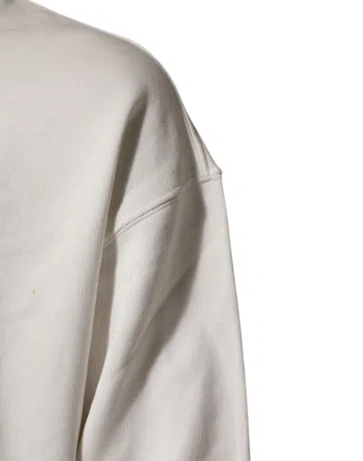 Pre-owned Dolce & Gabbana White Dg Logo Crew Neck Sweatshirt Men's Sweater ()
