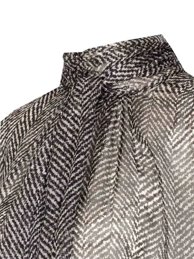 Dolce & Gabbana Dolce&gabbana Women Silk Chiffon Blouse In Gray