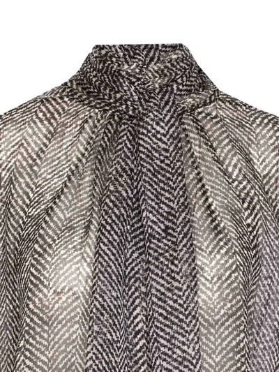 Dolce & Gabbana Dolce&gabbana Women Silk Chiffon Blouse In Gray