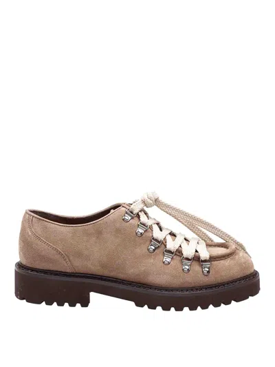 Doucal's Parabout Suede Lace-up Shoe With Hooks In Brown