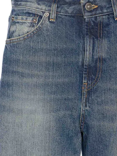 Dondup Amber Wide Leg Vita Alta Denim In Blue