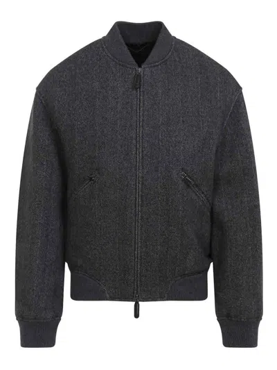 Giorgio Armani Mens Excalibur Herringbone Relaxed-fit Cashmere Jacket In Gray