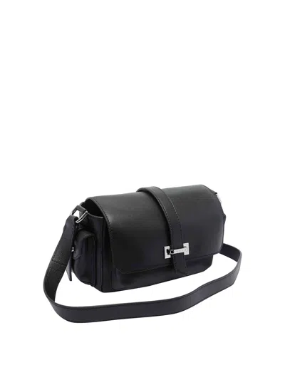 Hogan Rectangular Black Bag With Structured Silhouette In Black