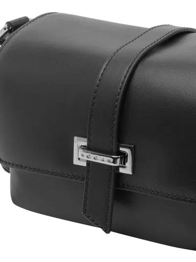 Hogan Rectangular Black Bag With Structured Silhouette In Black