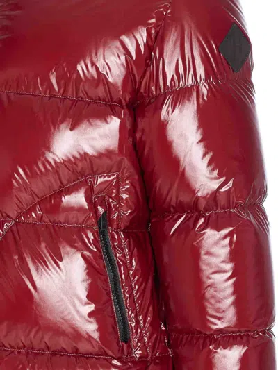 Herno Puffer-style Bordeaux Jacket With High Collar In Red