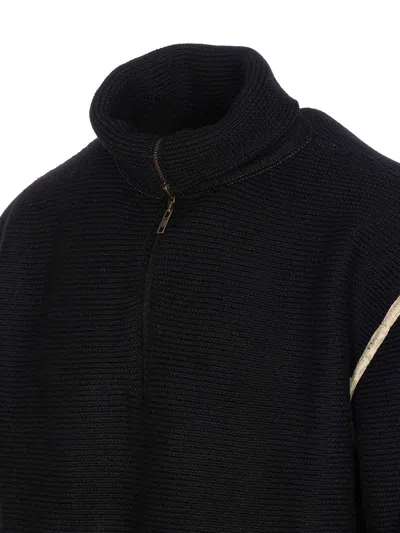 Maison Margiela Elbow Patch Sweater Sweaters And Cardigans Black In Black