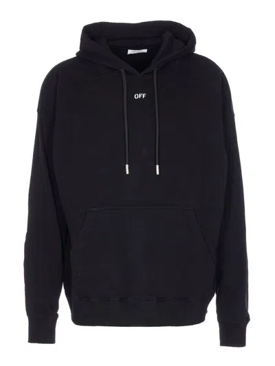 Off-white Hooded Sweatshirt Featuring Graphic Print In Black