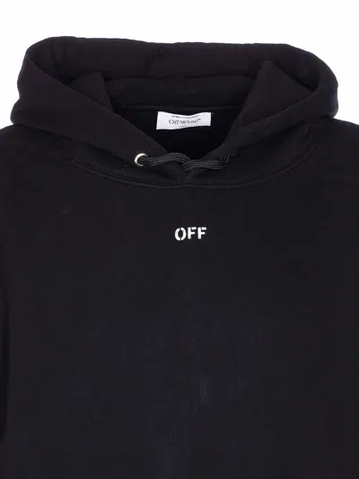 Off-white Hooded Sweatshirt Featuring Graphic Print In Black