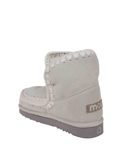 Mou Ankle Boots In Double Face Sheepskin With Detailing In Green