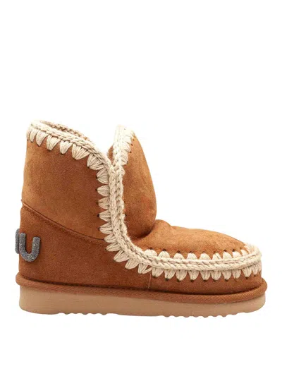 Mou Eskimo 18 Boot In Suede Leather Cognac Color In Brown
