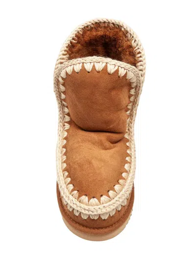 Mou Eskimo 18 Boot In Suede Leather Cognac Color In Brown