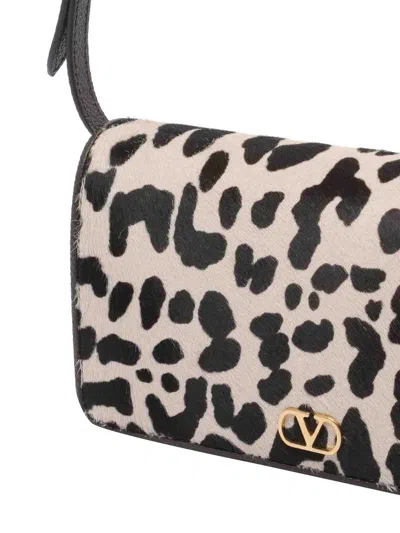 Valentino Printed Calf Hair Mini Vlogo Signature Shoulder Bag In Animal Print