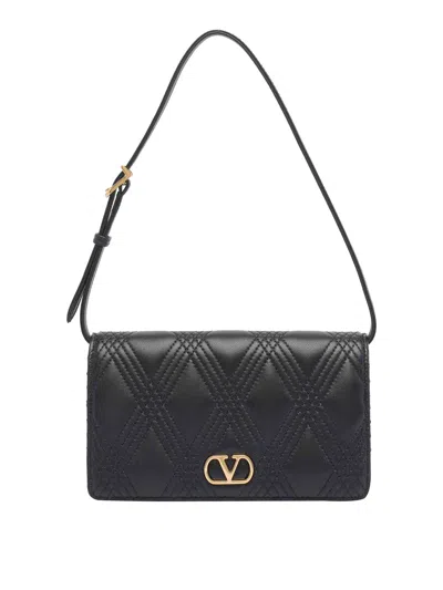 Valentino Quiltie 67 Mini Shoulder Bag In Quilted Nappa In Black