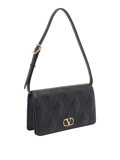 Valentino Quiltie 67 Mini Shoulder Bag In Quilted Nappa In Black