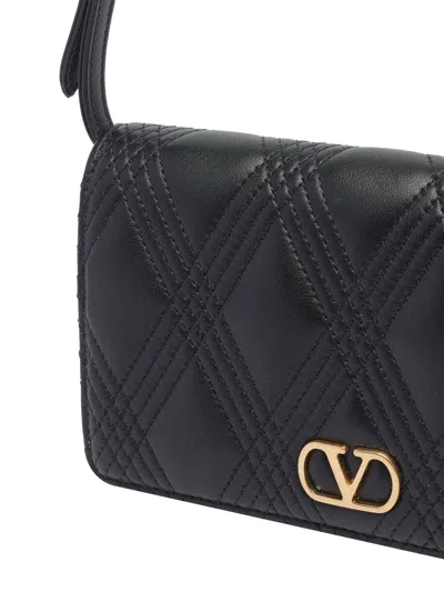 Valentino Quiltie 67 Mini Shoulder Bag In Quilted Nappa In Black