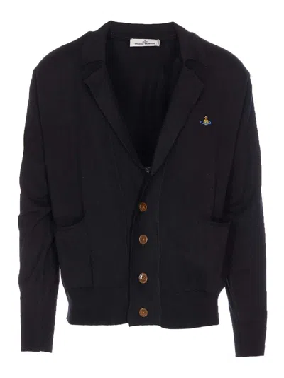 Vivienne Westwood Black Samuel Cardigan Buttons Closure In Black