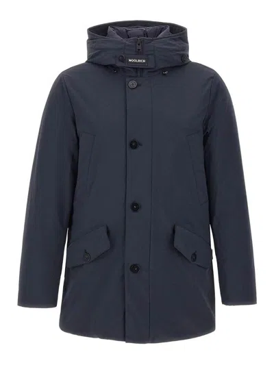 Woolrich Functional Parka With Structured Silhouette In Blue