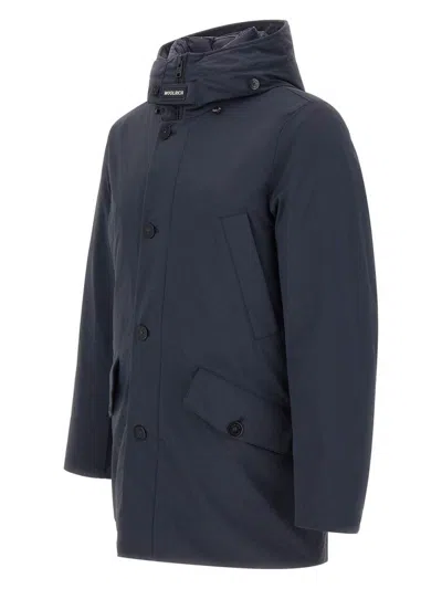 Woolrich Functional Parka With Structured Silhouette In Blue