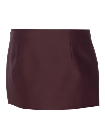 Khaite Jett Wool Blend Mini Skirt In Purple