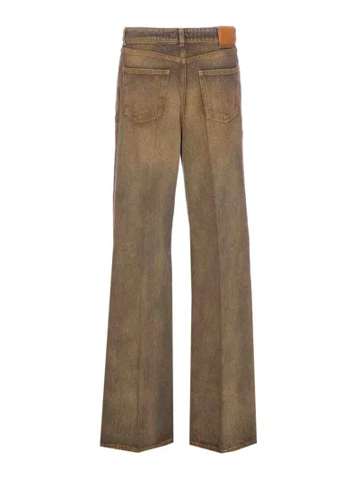 True Avenue Brown Clara Jeans Zip And Button Closure In Green