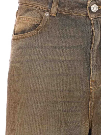 True Avenue Brown Clara Jeans Zip And Button Closure In Green